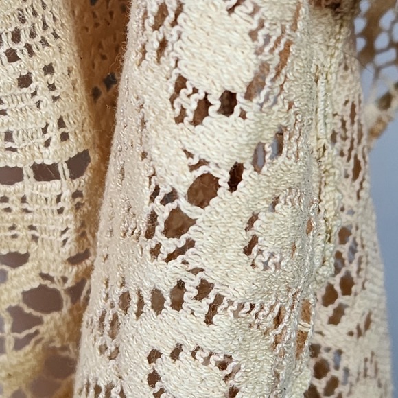 Crochet‎ Tunic Womens Large BOHO Cottage Country Hippy Festival Cotton Ercu - Picture 6 of 13